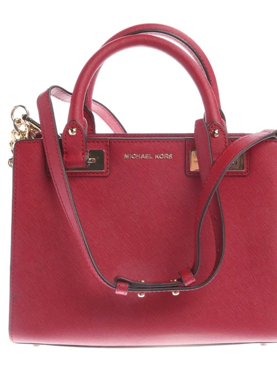 Michael Kors Handbags - Michael Kors Red Structured Saffiano Satchel with Gold Hardware